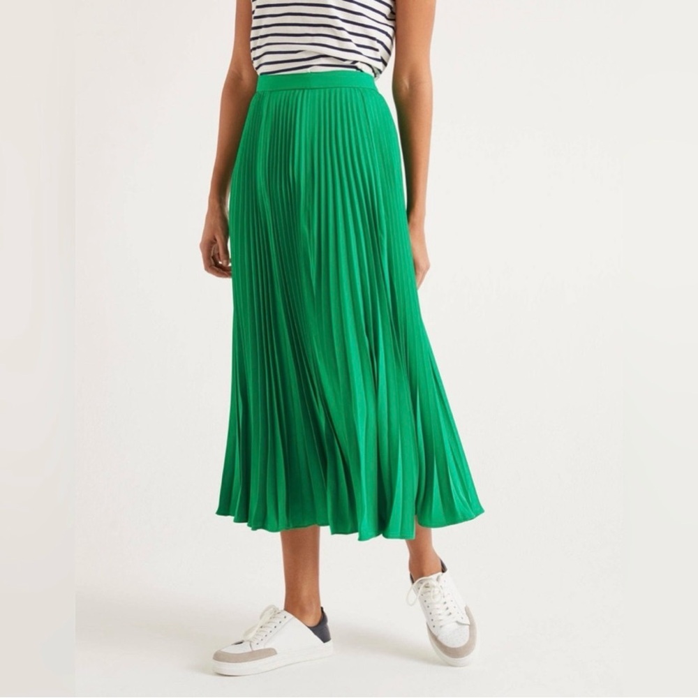 Pleated Midi Kelly Green JCrew Skirt - New w/ tags